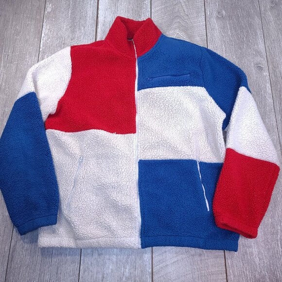 Fila Sweater Mens Large Full Zip Sherpa Streetwear Pullover Fleece Jacket - Picture 2 of 7